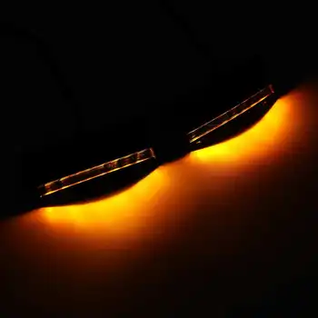 2 buc Motocicleta ABS Amber Lumina de Semnalizare Laterale LED-uri de Lumină Oglindă Caz Benzi Pentru Honda Goldwing GL1800 GL 1800 2001-2017 (#7513)