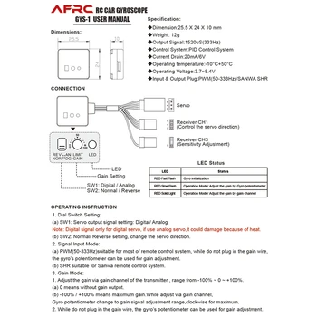 AFRC GYS-1 V2 RC Masina Giroscop Derivă CNC Pentru 1/18 1/10 1/8 Model DIY