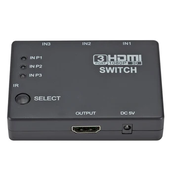 3x1 compatibil HDMI Splitter Cu 3 Porturi Video 1080P HDMI Switcher Splitter cu Telecomanda Splitter Box Adaptor HDMI pentru HDTV, DVD PS3