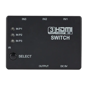 3x1 compatibil HDMI Splitter Cu 3 Porturi Video 1080P HDMI Switcher Splitter cu Telecomanda Splitter Box Adaptor HDMI pentru HDTV, DVD PS3