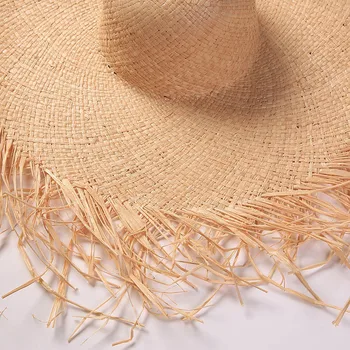 Naturale Mari Margine Largă Rafie Pălărie De Paie Pentru Femei Doamnelor Moale De Paie Umbra Palarie De Soare Manual De Vară Pe Plajă Pălăria În Aer Liber, Vacanță Capac