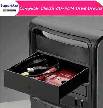 Noul Negru Floppy Disk-uri de 5.25-Inch Coajă de Metal Șasiu de Calculator CD-ROM Sertar Cutie de Depozitare Cabinet Țigară Cutie de Depozitare