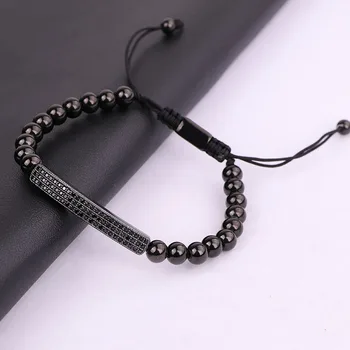 De Înaltă Calitate Din Oțel Inoxidabil Perle Cubic Zirconia Farmec Prietenie Cu Margele Brățară Bărbați Bijuterii Cadou