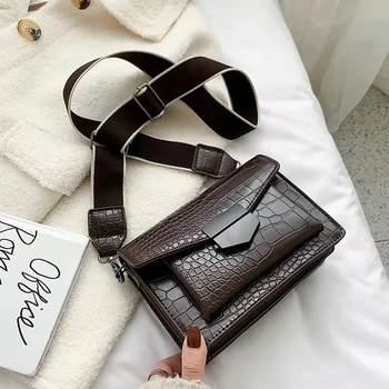 Stil nou mini-geantă de mână de moda doamnelor sac de mici simplă geantă de umăr stil retro largă curea de umar messenger bag portofelul