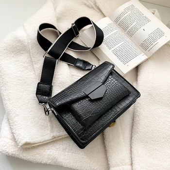 Stil nou mini-geantă de mână de moda doamnelor sac de mici simplă geantă de umăr stil retro largă curea de umar messenger bag portofelul