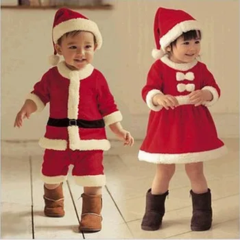 2020 Moș Crăciun copii minunat 70cm-160 cm pentru Copii Costume de Crăciun pentru Copii Moș Crăciun Băieți și Fete Costume de Crăciun