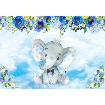Allenjoy elefant petrecere copil de dus de fundal cu imagini decoratiuni florale fată băiat ziua de nastere fotografie personaliza fundal