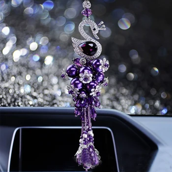 Creative Masina Pandantiv Ornamente Lebădă cu Diamant Decor Agățat de Oglinda Retrovizoare Pandantiv Auto Suspensie Accesorii Cadouri