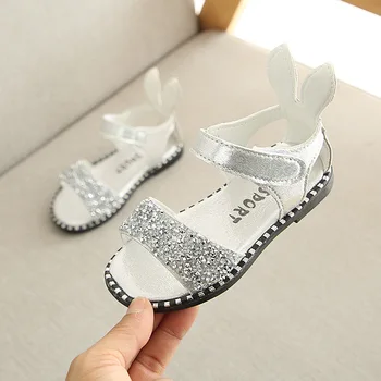 De Vară 2020 Fete Sandale Bling Printesa Pantofi Pentru Fete Baby Rabbit Ureche Copii mici antiderapante Sandale Copii 1-6 Ani