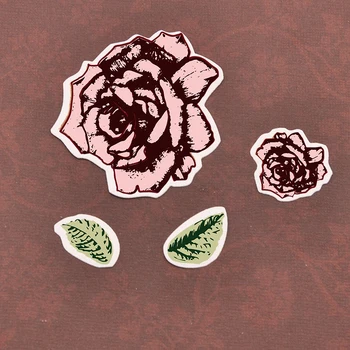 3D stratificare Flori de timbre și moare Ziua timbru clar cu moare de tăiere set pentru scrapbooking hârtie DIY Decorare de luare de card