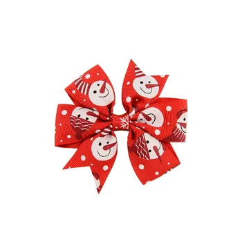 12pcs/lot 6 culori Copii Grosgrain Panglică Cadou de Crăciun Drăguț Arc de Păr Clipuri de tip Boutique, Agrafe de păr pentru Fete Accesorii de Par DIY 642