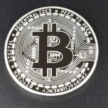 Aur Placat cu Bitcoin Moneda cu Ambalaj Cutie de Cadou Comemorative din Metale Cryptocurrency Monede