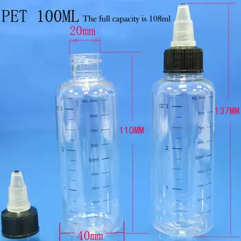 50pcs 30 ml/60 ml/100ml/120ml/250ml Plastic PET de suc E Lichid Dropper Capacitate Sticla Twist Top Capac de Sticla pentru Tatuaj Cerneală Pigment