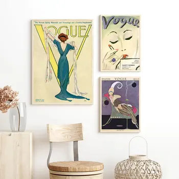 Moderne de Moda de sex Feminin Poster Vogue Picturi Abstracte Vintage Retro Poster Pictură în Ulei Imaginile pentru Home Design Fara rama