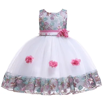 Copii Fată Dress 2020 Copii de Dantelă Perla Flori rochii de Partid pentru fete Printesa de Nunta Rochie de Fetita