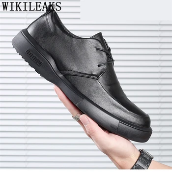 Pantofi Oxford Pentru Barbati Pantofi de Lux, Pantofi pentru Barbati din Piele de Negru de Moda Buty Meskie Chaussure Homme Cuir Zapatillas Hombre Casual