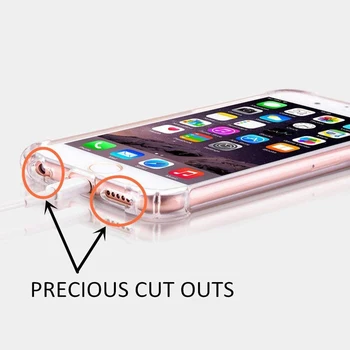 Rezistent la șocuri Caz Clar de Telefon Pentru iPhone 6 / 6 Plus Moale TPU Telefon Capacul din Spate pentru iPhone 6s / 6s Plus
