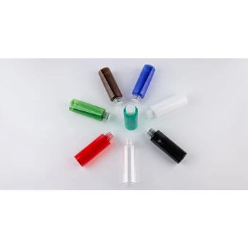 100ml x 50 de unică folosință cu Capac cu filet din Plastic Sticlă Colorată Sampon pentru animale de COMPANIE Containere Verde Turcoaz, Chihlimbar Transparent Sticle Mici