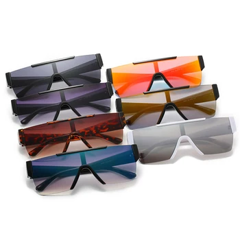 Moda Clasic Cadru Mare se Potrivesc ochelari de Soare Tendință de Bărbați și Femei de Personalitate O Bucată de Culoare Gradient de Soare