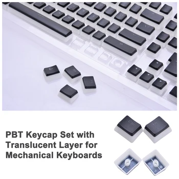 PBT Tastelor Set Translucid Cu Strat Dublu-strat Transparent Tastă Pentru Tastaturi Mecanice 104 Taste