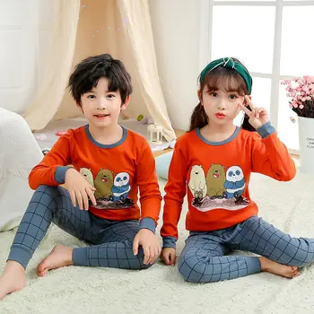 2021 Iarna Baieti Pijamale Fete Haine cu Maneca Lunga Îmbrăcăminte pentru Copii Pijamale de Bumbac Pijama Seturi Pentru Copii 4 6 8 10 12 Ani