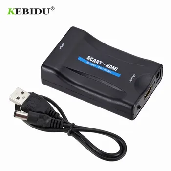 KEBIDU 1080P Video Audio de Lux Convertor Adaptor SCART La HDMI compatibil pentru TV HD DVD pentru Sky Box-STB Plug and Play