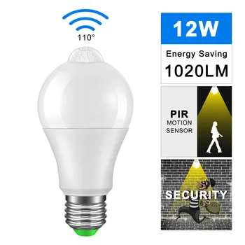 IP42 LED Senzor PIR Bec E27 12W 18W 220V 110V Lumină LED-uri Senzor de Mișcare Lampa Auto Led de Detectare Lampada Iluminat Acasă Bombillas