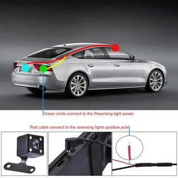 LED Camera video retrovizoare Pentru Masina Reverse Camera Cu 4 Lumini de 170 de Grade Unghi Larg Auto Parcare Camere Pentru Conectarea Dash Cam