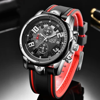 2020 LIGE Moda de Argint Caz Silicon Mens Ceasuri de Top de Brand de ceasuri de Lux Bărbați Impermeabil Cuarț Ceas Barbat Sport Cronograf
