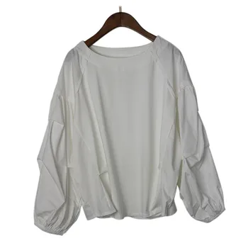 XITAO de Moda pentru Femei Nou T Camasa Plisata Pulover 2020 Toamna Epocă Complet Maneca Mozaic Stil Casual Vrac Tee Top DZL1992