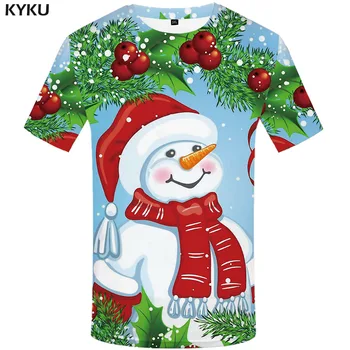 KYKU Brand de Crăciun tricou Barbati om de Zăpadă Tricou de Imprimare Cosplay Tricou Imprimat Partidului Tricouri Casual Amuzant Anime Haine