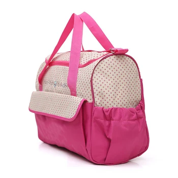 De mare capacitate Drăguț Portabil Mami Sac de Cinci piese Impermeabil Multifunctional Unul-umăr Maternitate Messenger Baby Bag