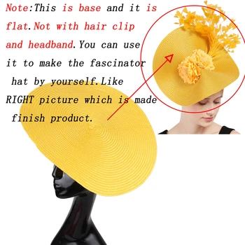 Imitație de Paie de Moda de Mare de 35 CM Fascinator de Bază Pentru Femei Petrecerea de Nunta Fascinator Pălării DIY Accesorii de Par Doamnelor Pălării