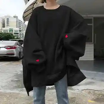 Hanorace Femei 2021 Harajuku de Mari Dimensiuni la Modă Solid O-gât Pulover Femei Elevii Lung Stil Complet Maneca Doamnelor Jachete