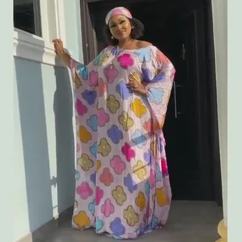 Dashiki Imprimare Pantă Umăr Halat Boubou Africaine Femme Vestidos 2020 Liber Dubai Femei Musulmane de Rugăciune rochie lunga meci eșarfă