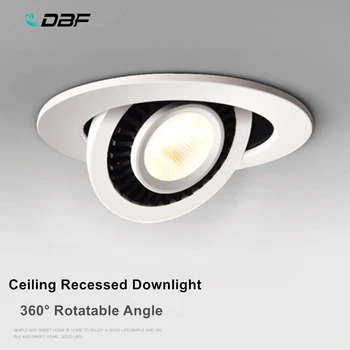 [DBF]360 de Grade Rotativ de Tavan Încastrat la fața Locului Lumina Estompat 5W 7W 10W 15W 18W 3000K/4000K/6000K Lampă Spot Bucătărie Dormitor