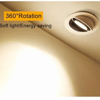[DBF]360 de Grade Rotativ de Tavan Încastrat la fața Locului Lumina Estompat 5W 7W 10W 15W 18W 3000K/4000K/6000K Lampă Spot Bucătărie Dormitor