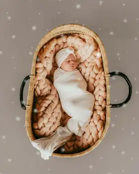 2pc Băiețel Nou-născut Cocon de schimbare de Scutece Patura de Dormit de schimbare de Scutece Muselina Folie Hat Set