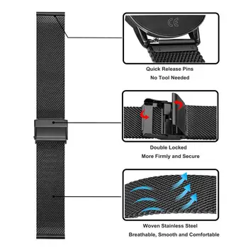 Banda Pentru Samsung Galaxy Watch 42mm 46mm Active 1/2 40/44 mm Benzi din Oțel Inoxidabil Clasic Curea 20mm Eliberare Rapidă Curea de Ceas