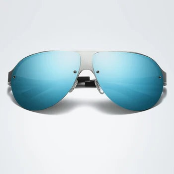 2021 NOU Albastru Oglinda Mens Polarizat ochelari de Soare UV400 Aliaj Supradimensionate de Conducere Retro Ochelari Pentru Om Veni Cu Cutie