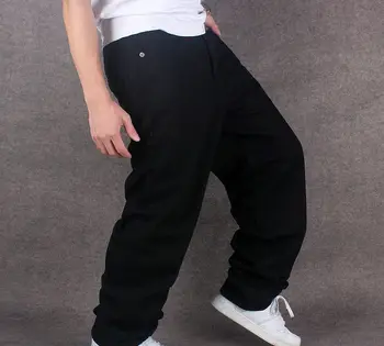 2020 Bărbați Largi Picior Pantaloni din Denim Hip-Hop-negru Casual jean pantaloni blugi Largi de Rapper-ul Skateboard Relaxat Blugi joggeri