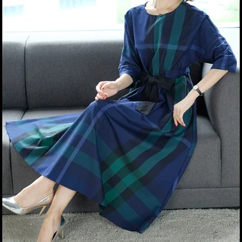 2021 Coreean Vintage Lenjerie De Pat Din Bumbac Midi Rochii De Vara Noi Plus Dimensiune Carouri Elegant Boho Maxi Sundress Femei Bodycon Petrecere Vestidos