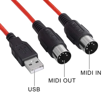 5-Pin Midi USB In-Out Cablu Adaptor Converter Pentru Windows, Mac, Ios Laptop Pentru Muzica de Pian, Keyboard