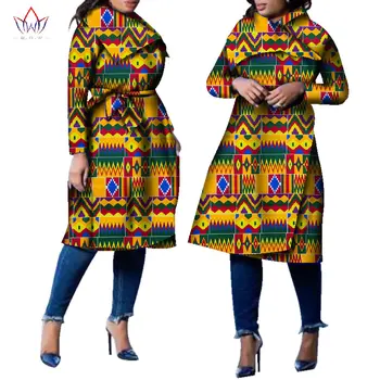 2021 din Africa Haina Tradițională Moda Outwear Femei Plus Dimensiune Africa Bazin Riche Dashiki de Turn-down Guler Trenci WY2261