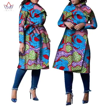 2021 din Africa Haina Tradițională Moda Outwear Femei Plus Dimensiune Africa Bazin Riche Dashiki de Turn-down Guler Trenci WY2261