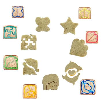 Sandwich Freze Set 7 Forme-Pâine Toast Cookie-Uri Mucegai Tort De Biscuiti Alimente Cutter Pentru Copii Caseta De Prânz