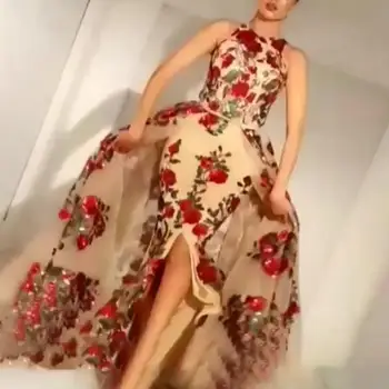 Femei Fără Mâneci Sequined Rochie 2020 Nou Stil De Talie Mare Tipărite Rochii A-Line Lungime De Glezna De Vară De Moda Rochie Sexy