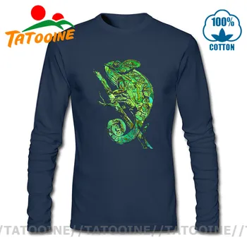Tatooine Verde Cameleon tricou Bumbac Premium O-gât Șopârlă Animal Print Anole T-shirt Zelig Tricou Moale Confortabil Topuri
