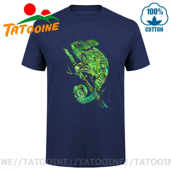 Tatooine Verde Cameleon tricou Bumbac Premium O-gât Șopârlă Animal Print Anole T-shirt Zelig Tricou Moale Confortabil Topuri