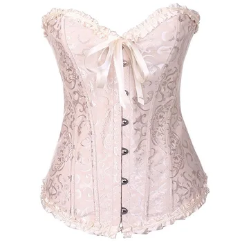 Overbust corset sexy de dantelă plus dimensiune erotic zip floral pentru femei bustiera-corset lenjerie topuri de corset in partea de sus corset plus dimensiune